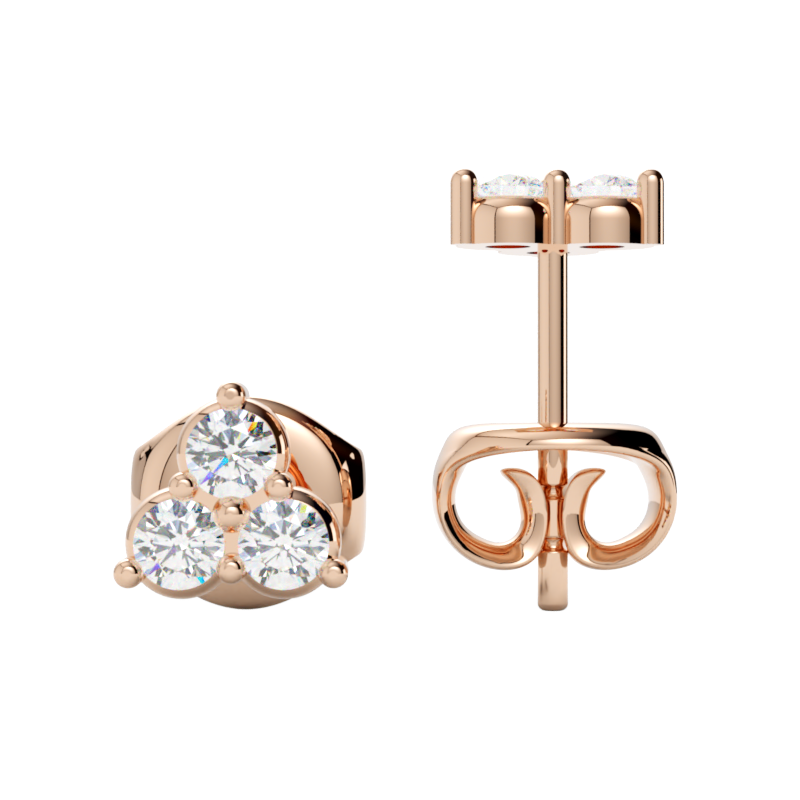 Kolczyki z diamentami Lumen – złoto różowe 750 – GOLDPORT